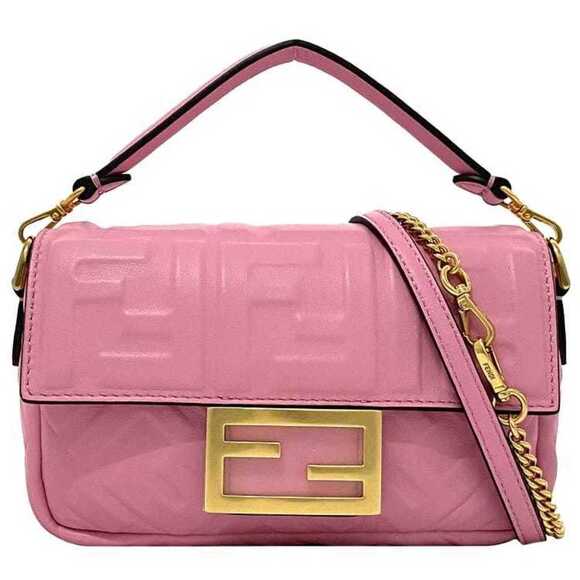 FENDI Pink Leather Shoulder Bag - Picture 1 of 10